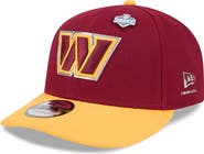New Era Men's New Era Burgundy/Gold Washington Commanders 2026 NFL Draft On Stage Pre-Curved 9FIFTY Snapback Hat