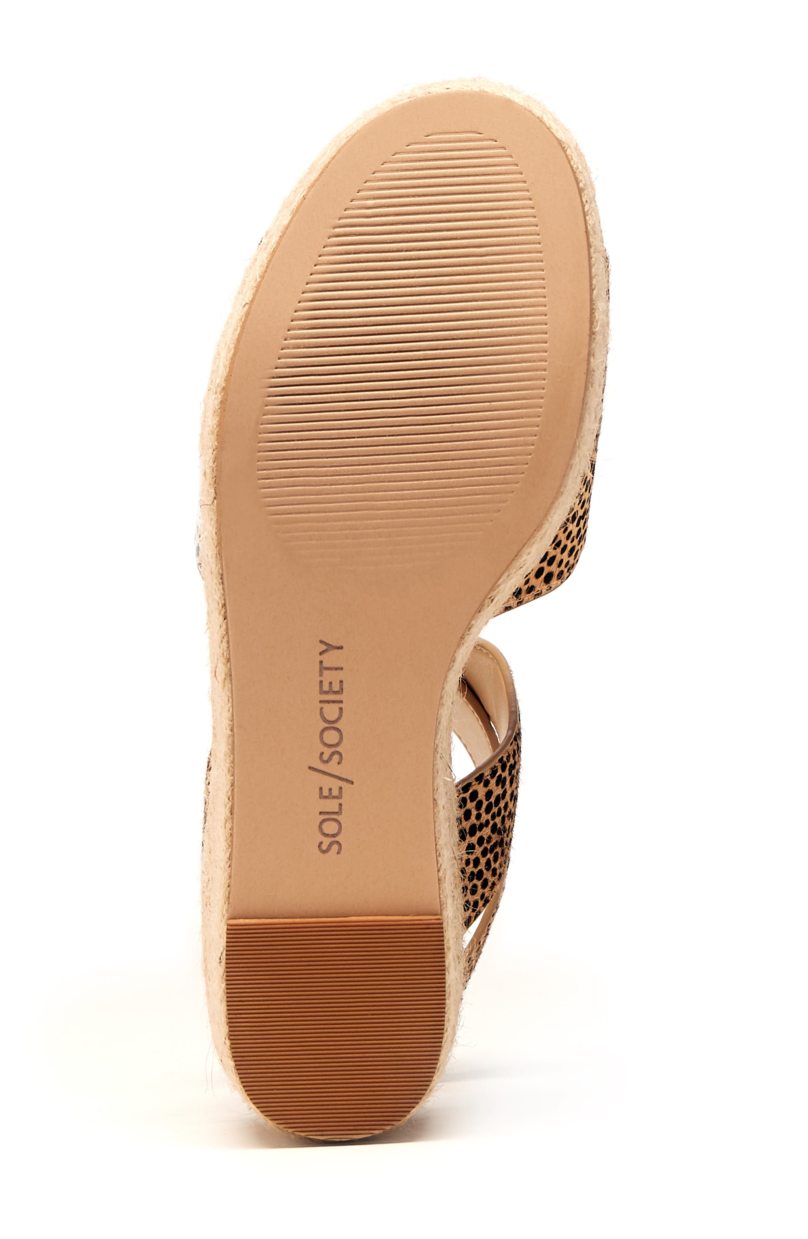 Sole Society Adlynda Genuine Calf Hair Espadrille Platform Sandal, Alternate, color, 