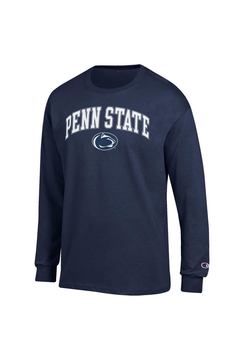 Men's Champion  Navy Penn State Nittany Lions Arch Over Logo Long Sleeve T-Shirt, Alternate, color, Navy