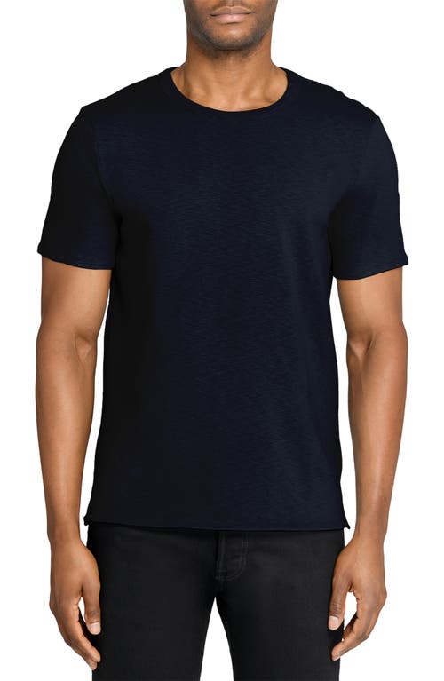 W.R.K Asher White Slub Stretch Cotton & Modal T-Shirt in Navy  product