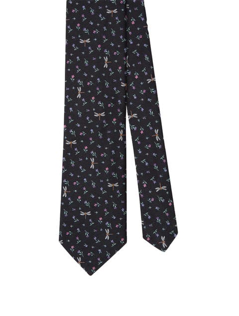Robert Dragonfly Ditsy Floral Best of Class Necktie