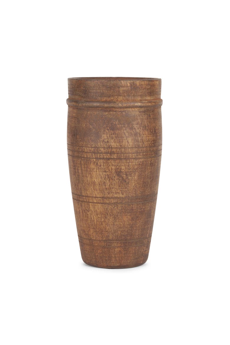 Porta Reclaimed Wooden Pot, Alternate, color, Brown