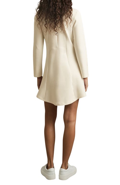 Reiss Krysta Long Sleeve Turtleneck Dress In White
