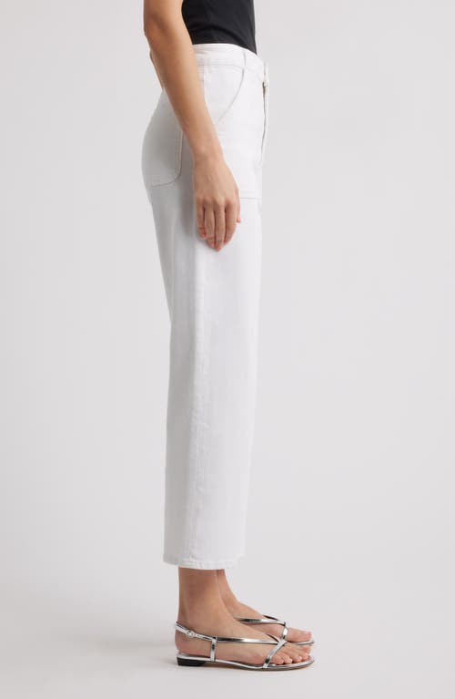 Shop Frame The Modern Pocket Wide Leg Jeans In White