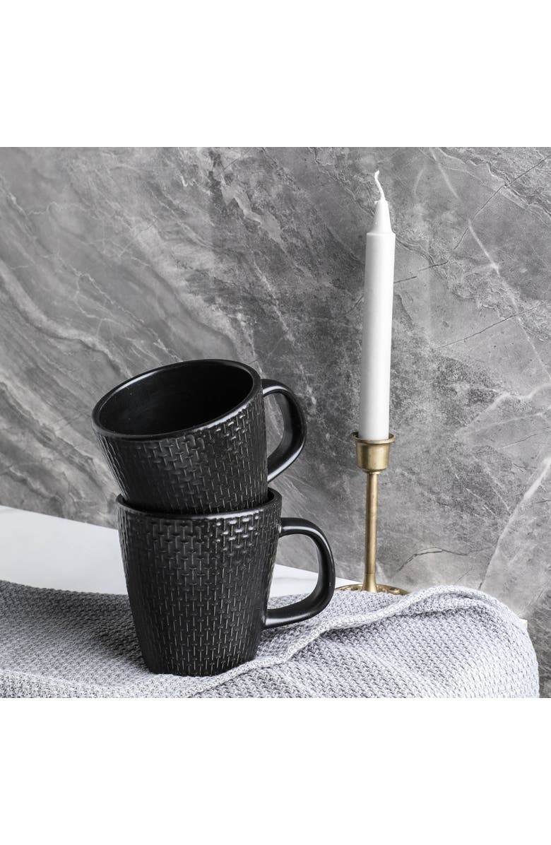 Stone Lain Abigael Stoneware 4-Piece Mug Set, Alternate, color, Black