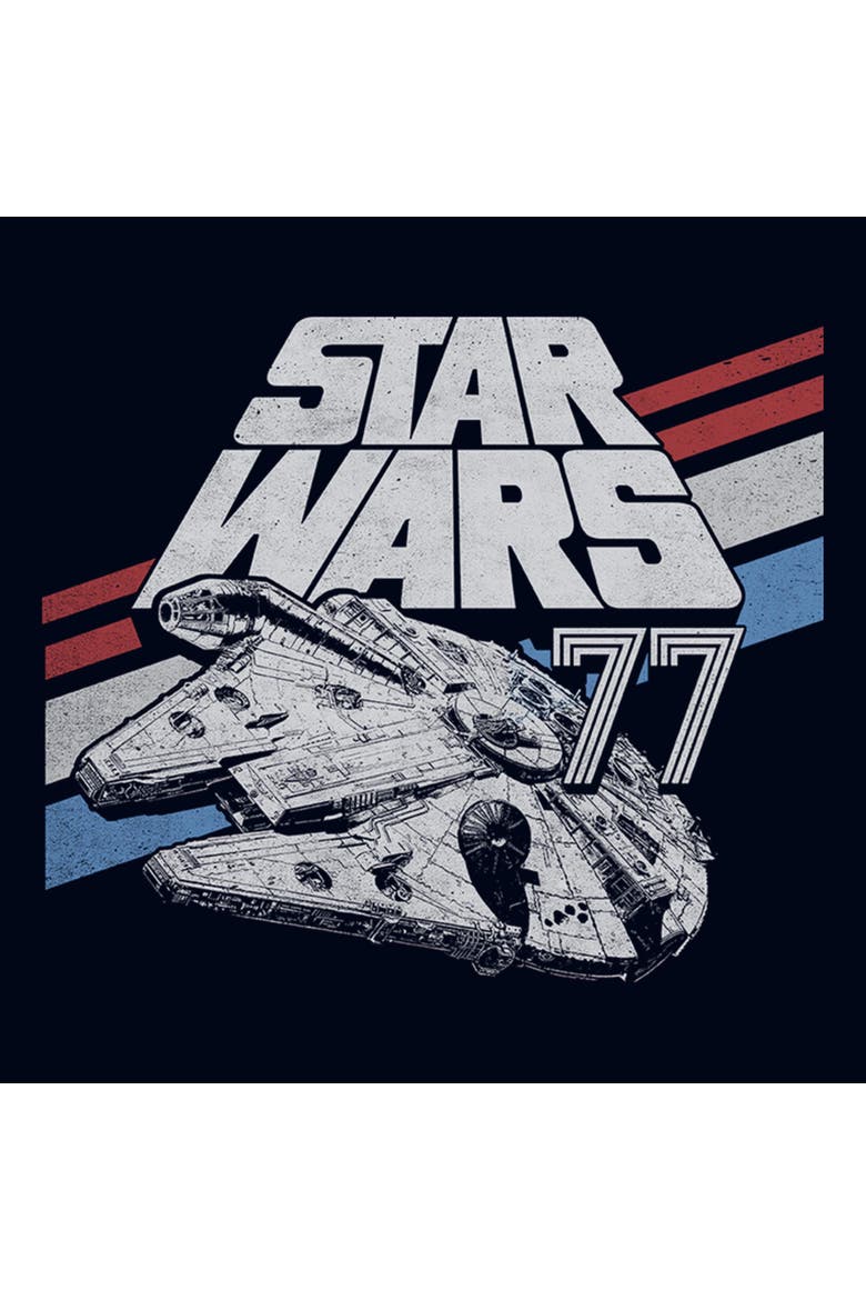 Girl's Star Wars Monochrome 77 Logo  Graphic T-Shirt, Alternate, color, Navy Blue