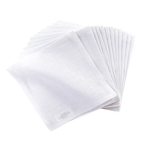 Linen Cocktail Napkins Set of 12, 6 x 6 Inch for Dining Table, Holiday and Everyday Table Decor - Fete