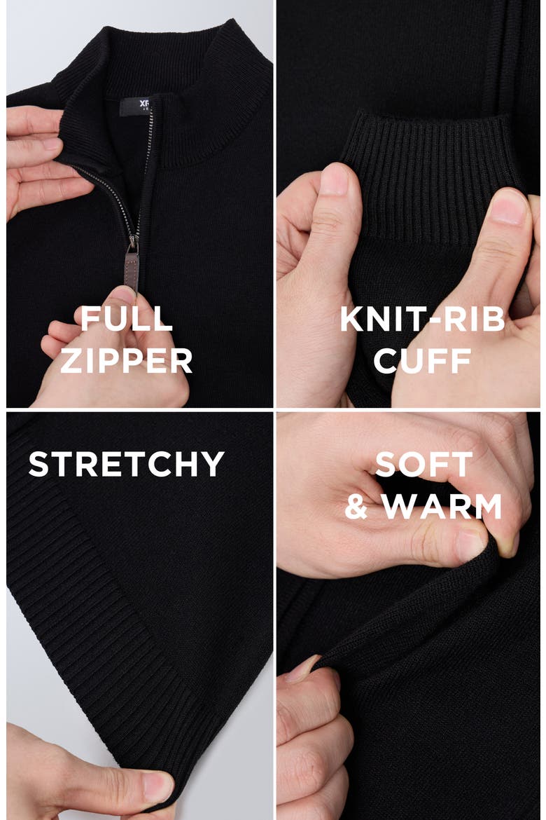 Kids' Full Zip Cardigan Sweater, Alternate, color, BLACK