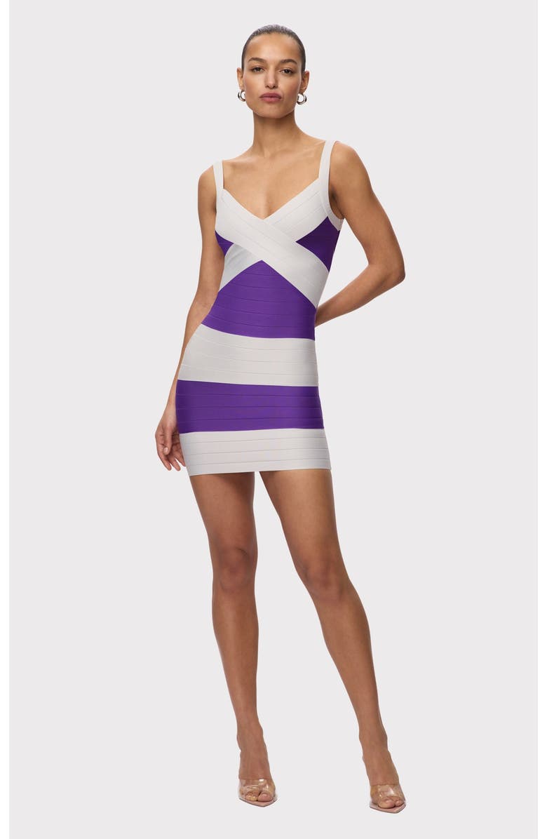 Herve Leger The Vip Dress, Alternate, color, Pansy Grey