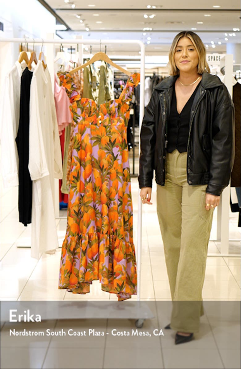 Mango Macaws Ruffle Cotton Blend Maxi Dress, sales video thumbnail