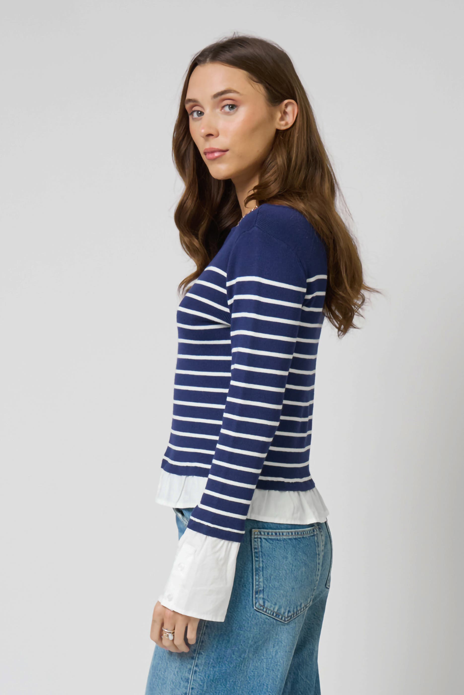Kendall Nautical Stripe Boatneck Twofer - image 2