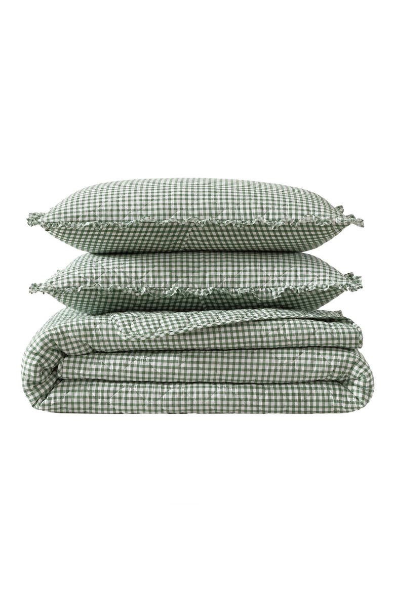 Bedford Quilt & Sham Set, Main, color, DARK GREEN