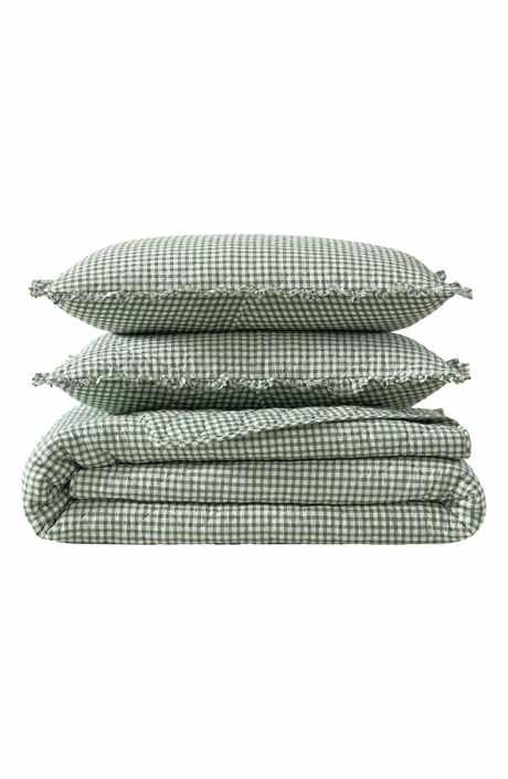 Laura Ashley Gracies Gingham Cotton Quilt & Sham Set