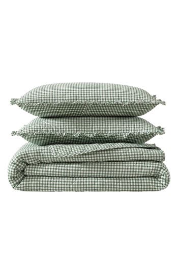 Laura Ashley Gracies Gingham Cotton Quilt & Sham Set In Green