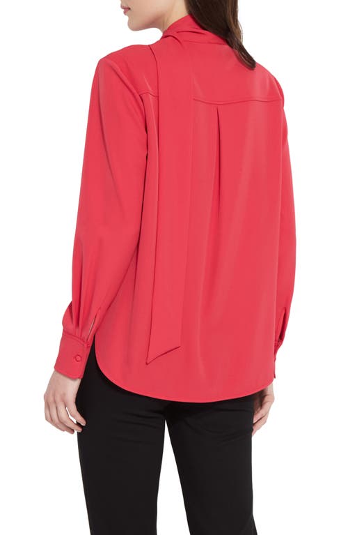 Lyssé Odette Scarf Neck Shirt In Red