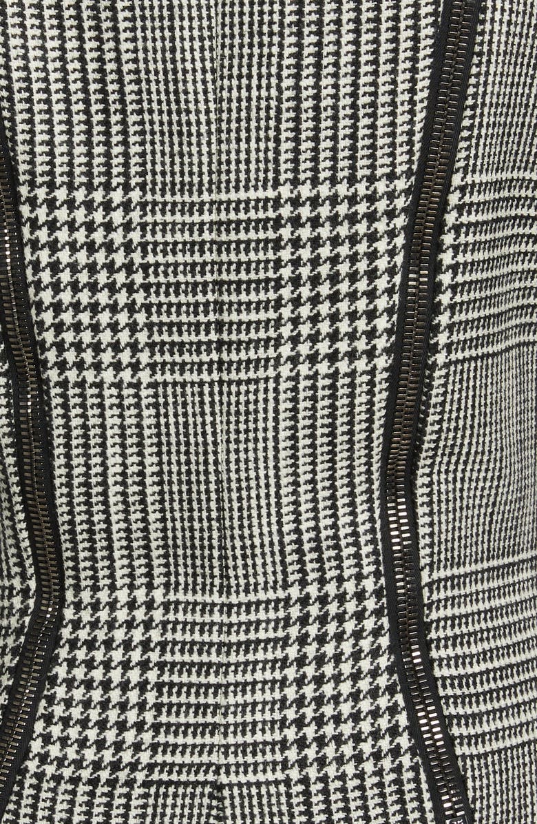 TOM FORD Glen Plaid Double Zip Wool Dress, Alternate, color,