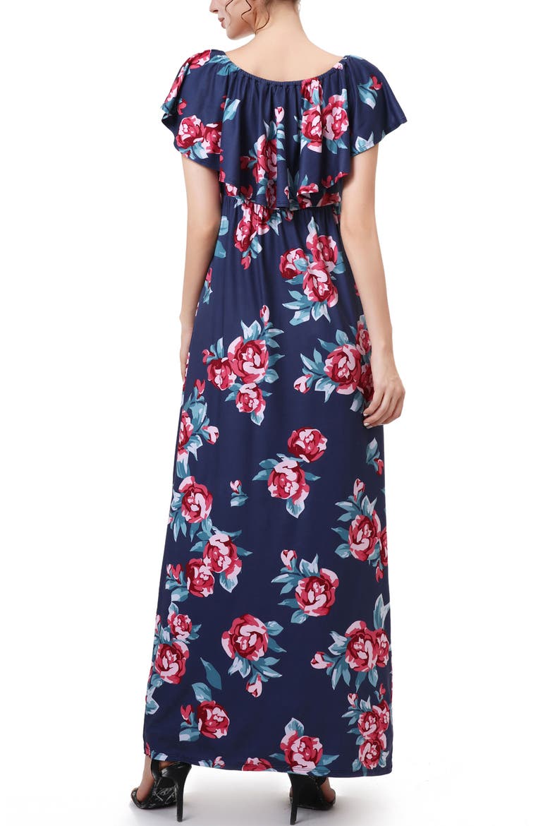 Calanthe Off the Shoulder Maternity Nursing Maxi Dress, Alternate, color, Multicolored