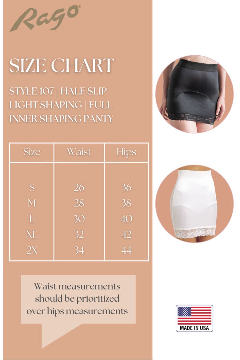 Light Shaping Half Slip With Full Inner Shaping Panty, Alternate, color, Black