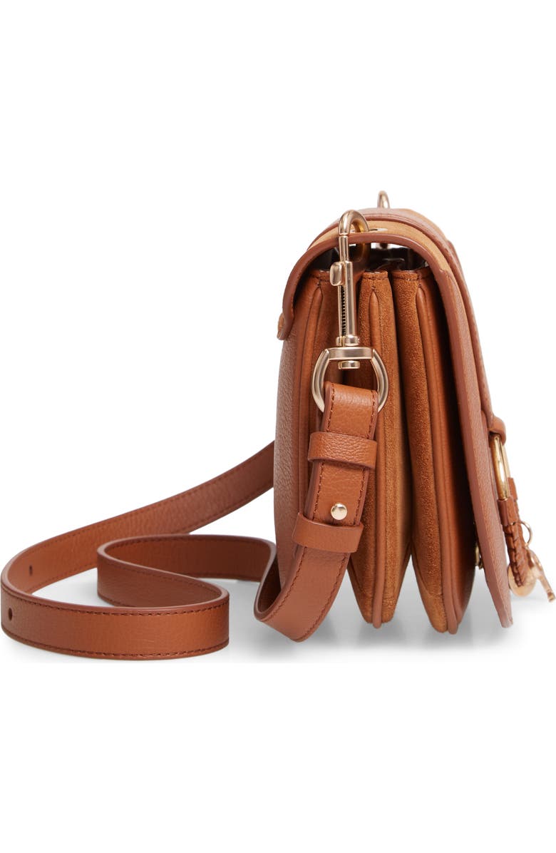 See by Chloé Hana Suede & Leather Shoulder Bag, Alternate, color, Caramello