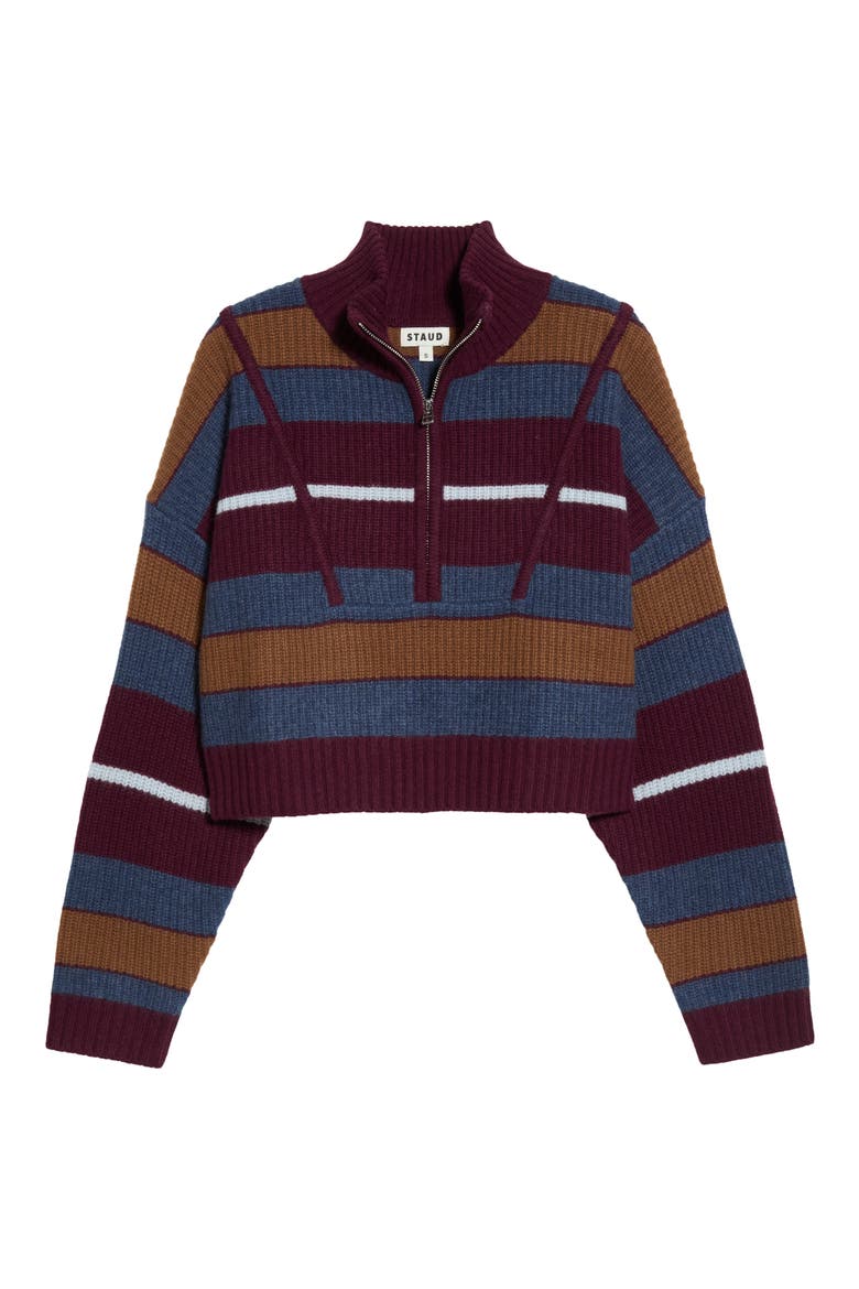 Hampton Cropped Cashmere Sweater, Main, color, MONACO STRIPE