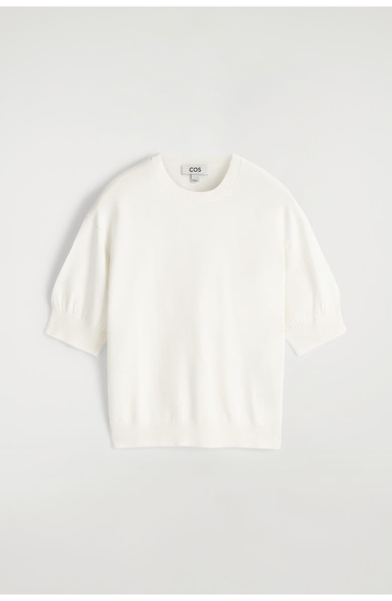 COS Knitted Cotton T-Shirt, Alternate, color, Off-White