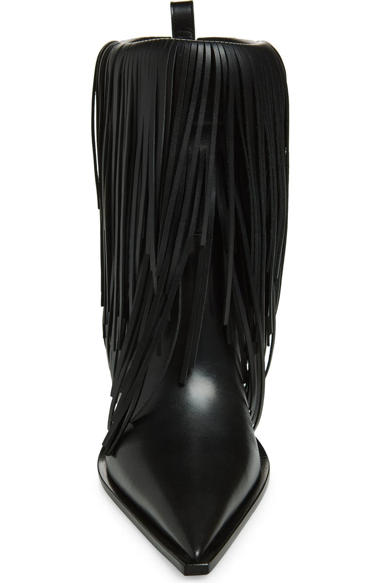 Balenciaga Avenue Fringe Pointed Toe Boot, Alternate, color, Black