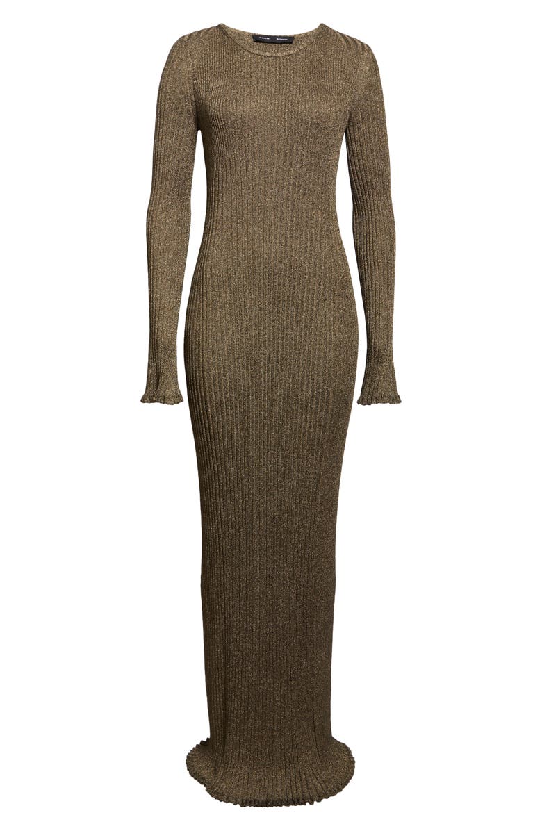Proenza Schouler Joni Long Sleeve Metallic Rib Sweater Dress, Alternate, color, 