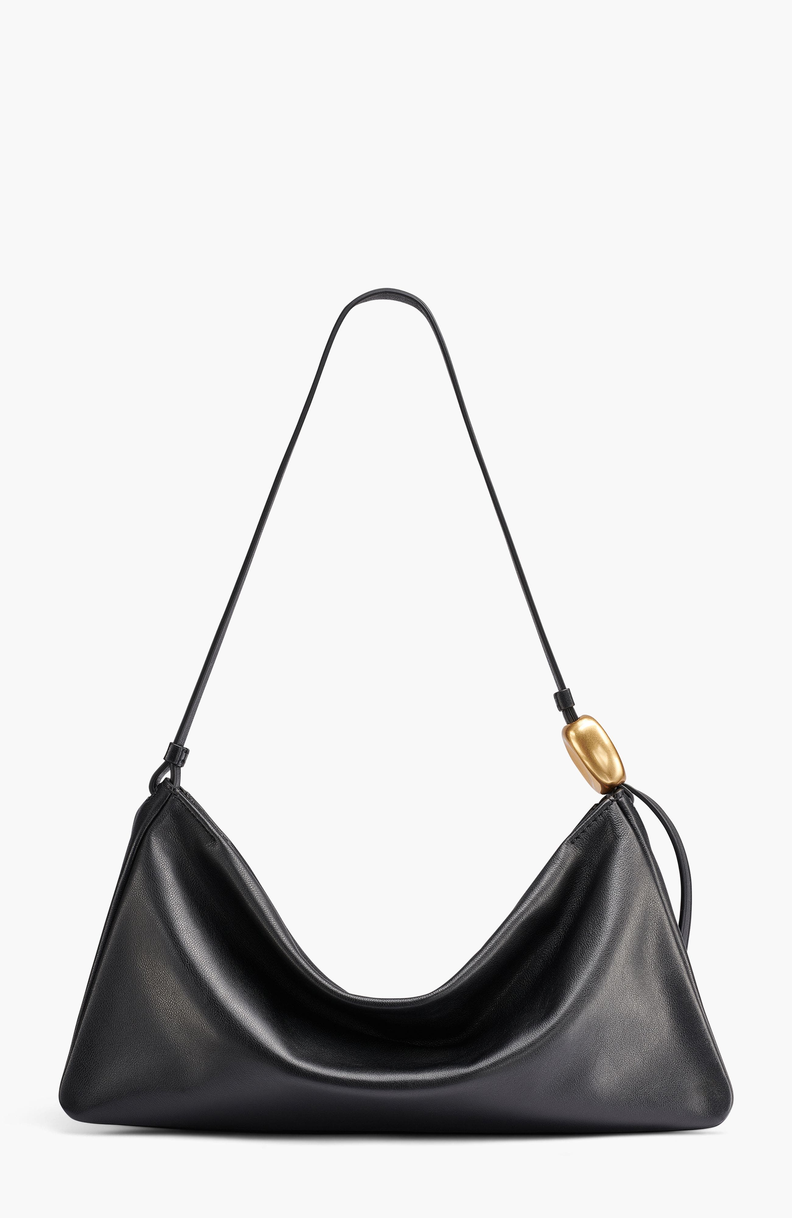 Donna Karan New York Velvet Large Shoulder, Alternate, color, Blk/Gold