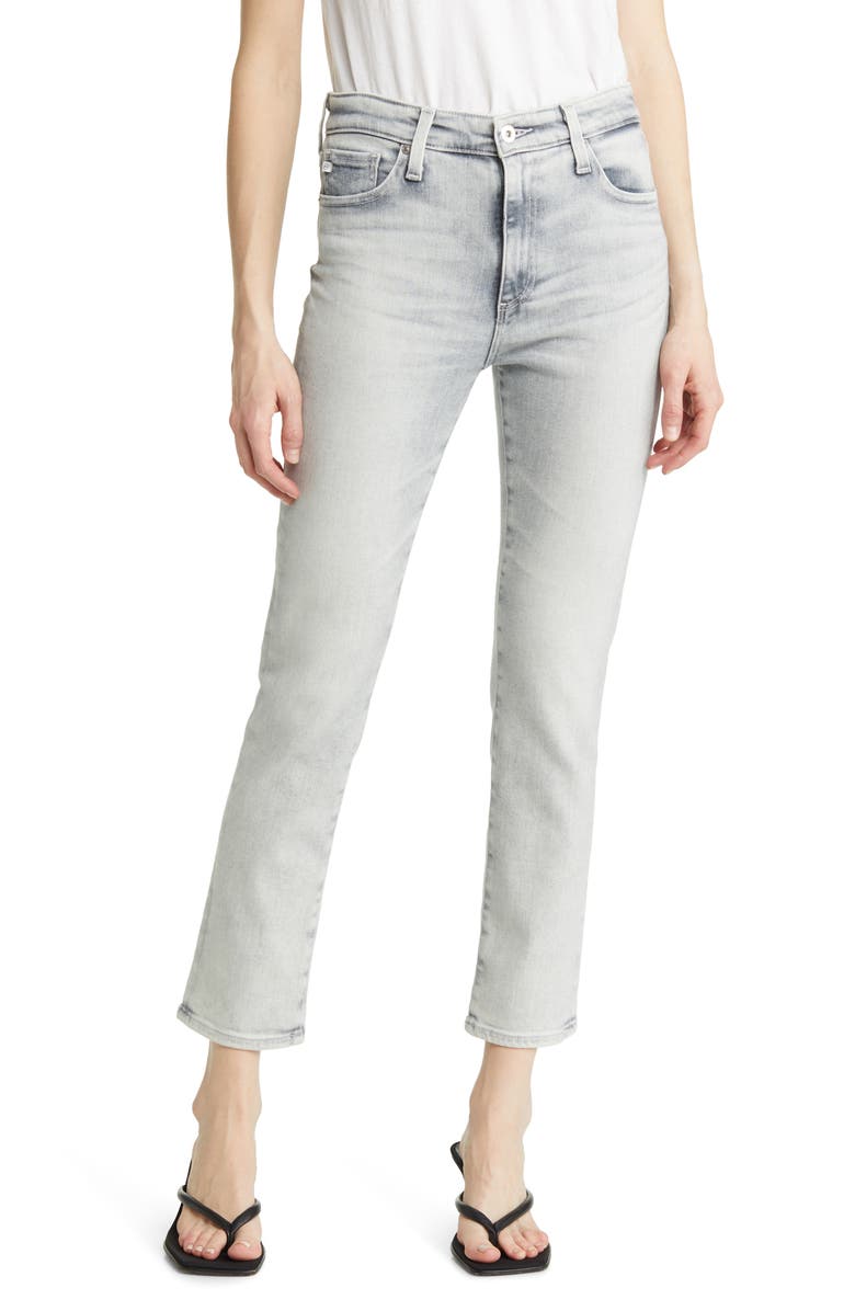 AG Mari High Waist Ankle Slim Straight Leg Jeans, Main, color, Vp Avalanche
