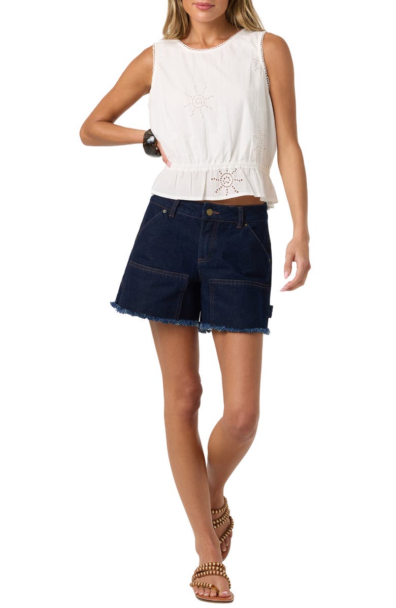 O'Neill Lanisa Eyelet Peplum Tank, Alternate, color, White