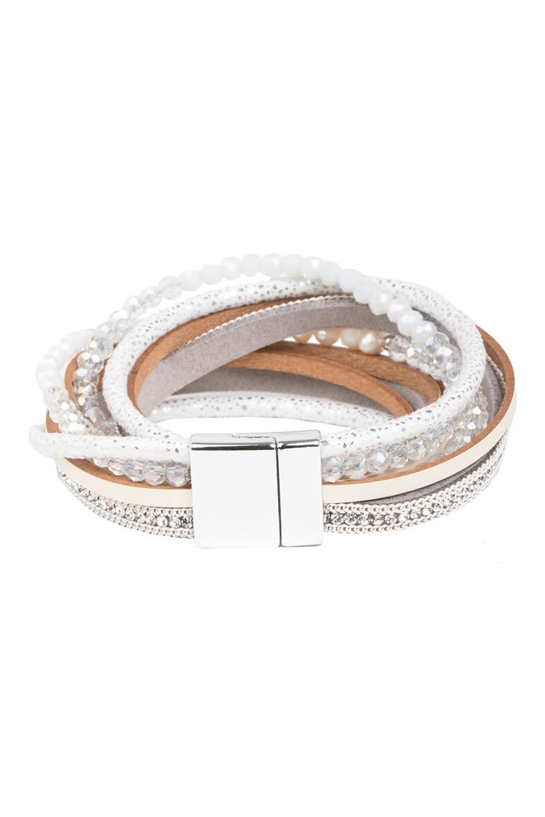 Freshwater Pearl Multistrand Wrap Bracelet, Alternate, color, WHITE