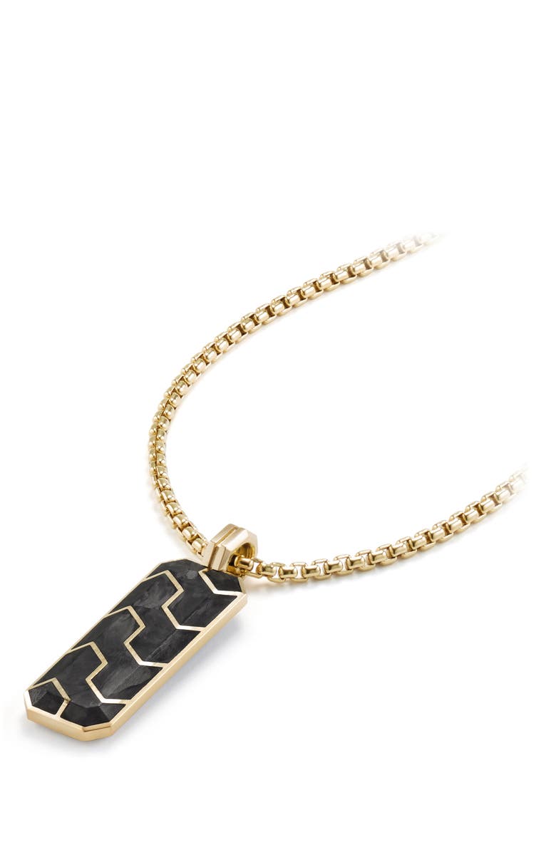 David Yurman Davdi Yurman Forged Carbon Ingot Tag with 18K Gold, Alternate, color, 
