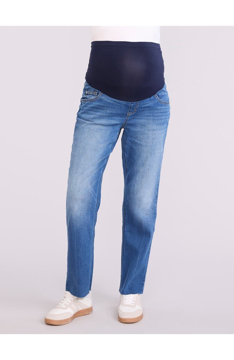 MOTHERHOOD MATERNITY Secret Fit Over the Bump Straight Leg Maternity Denim Jeans, Main, color, 