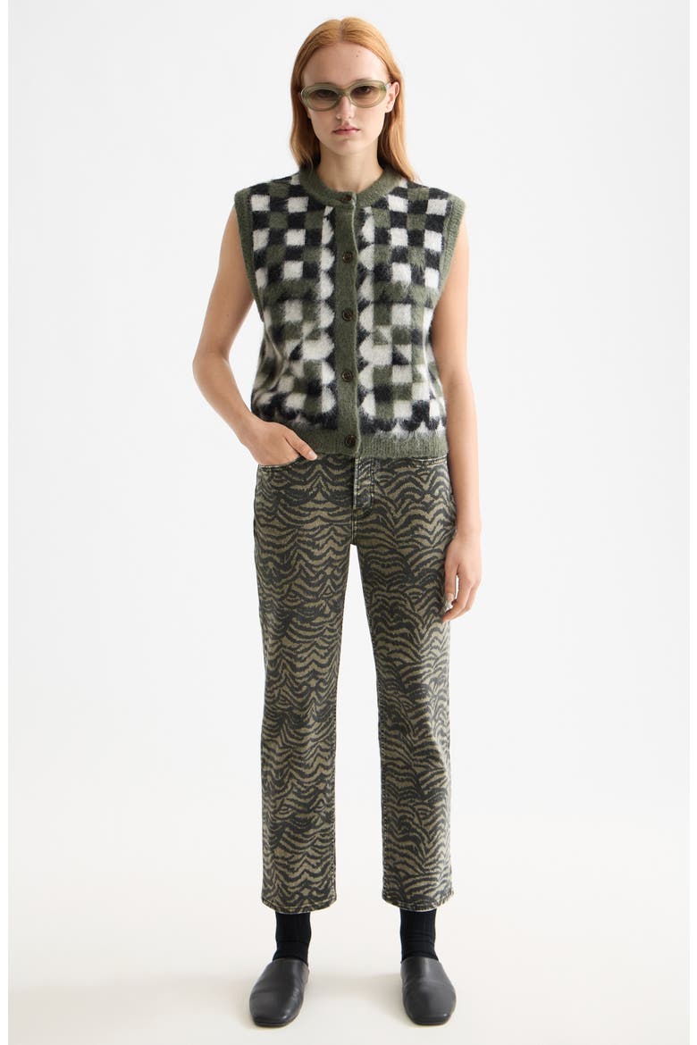 The Sky Print Ankle Straight Leg Jeans, Alternate, color, IKAT FEATHER THYME