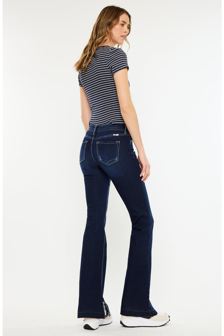 Heidi Mid Rise Flare Jeans, Alternate, color, Dark Wash