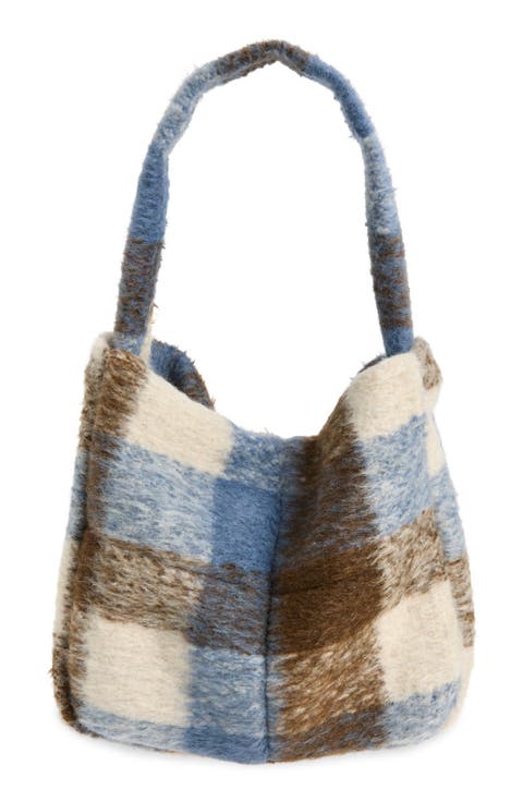 Kids' Check Fuzzy Shoulder Bag