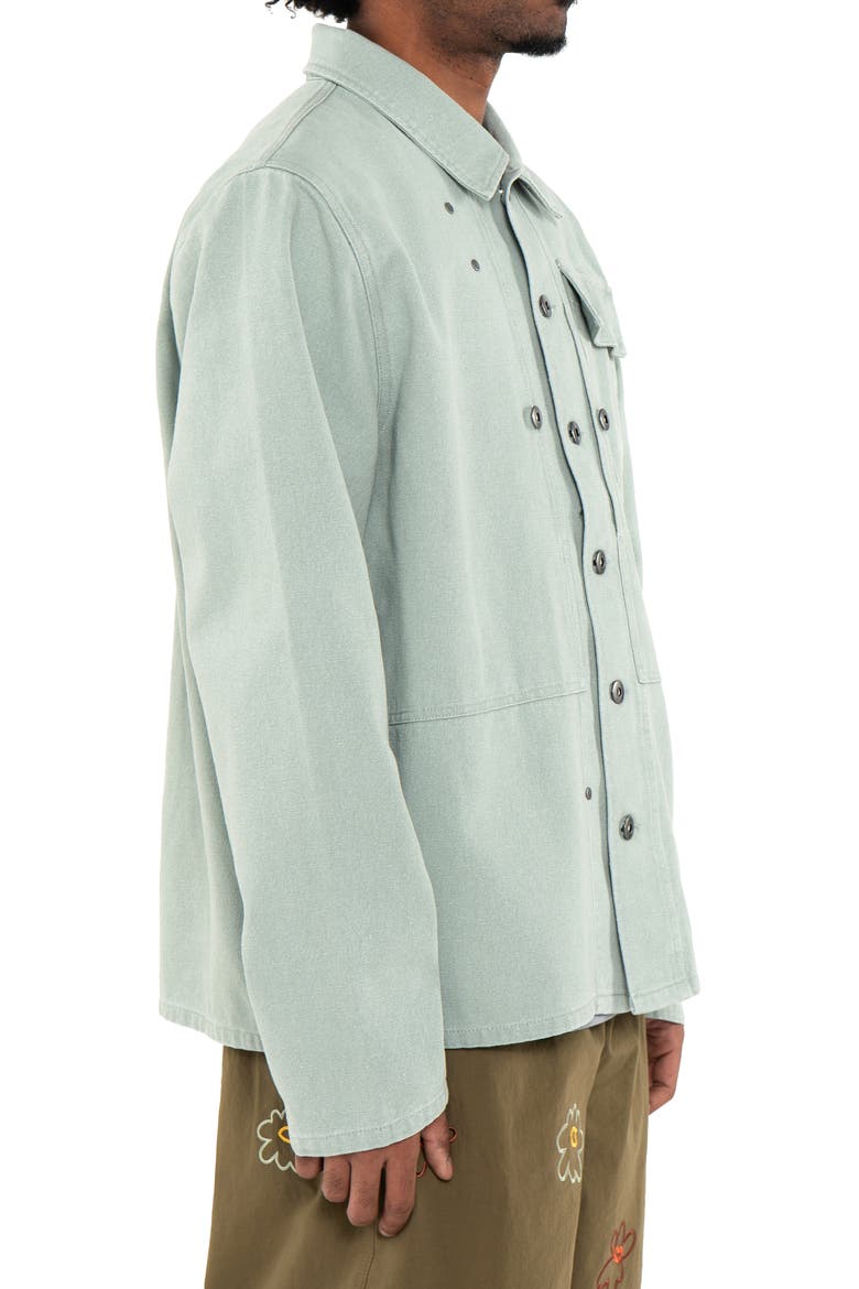 Pilot Flight Cotton Canvas Shirt Jacket, Alternate, color, SAGE