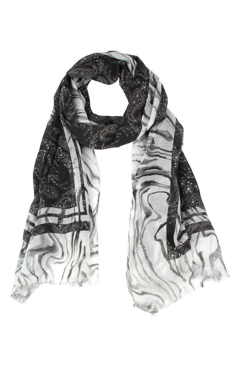 AllSaints Rosey Paisley Scarf, Alternate, color,