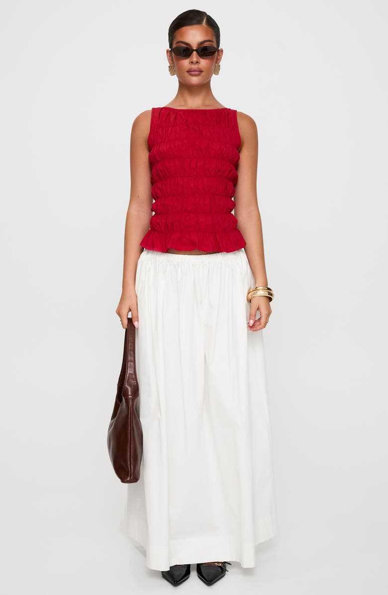 Princess Polly Felipa Low Rise Cotton Maxi Skirt, Alternate, color, White