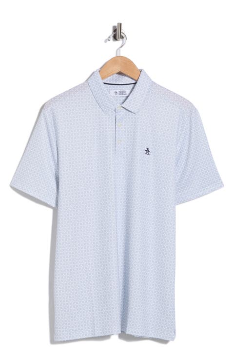 Micro Floral Geo Print Polo