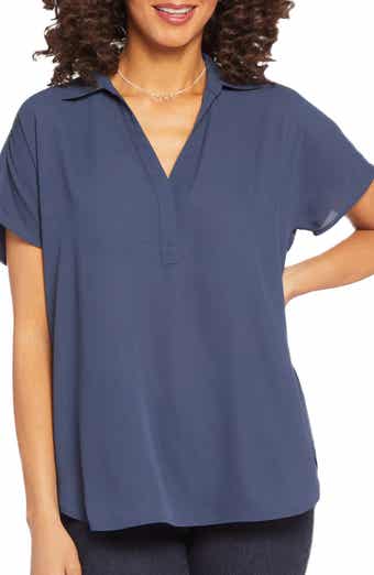 NYDJ Becky Split Neck Woven Top