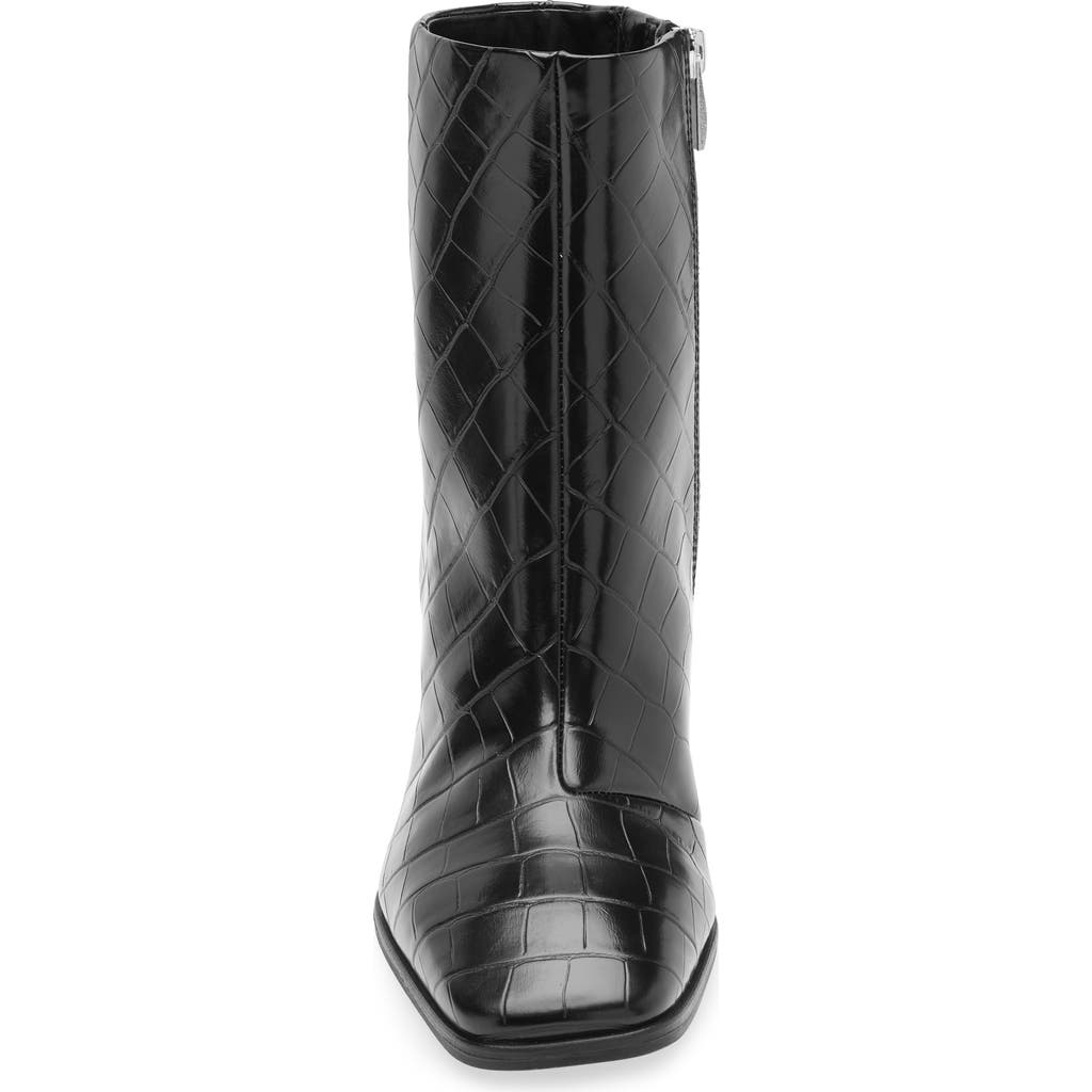 Nordstrom Rack Normandy Block Heel Bootie In Black Croco