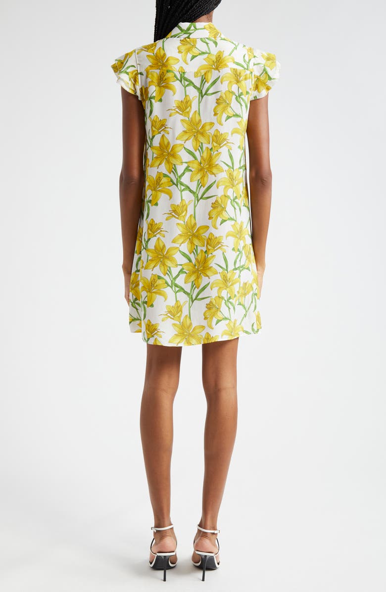 Alice + Olivia Jem Floral Flutter Sleeve Mini Shirtdress, Alternate, color, Stargazer Multi