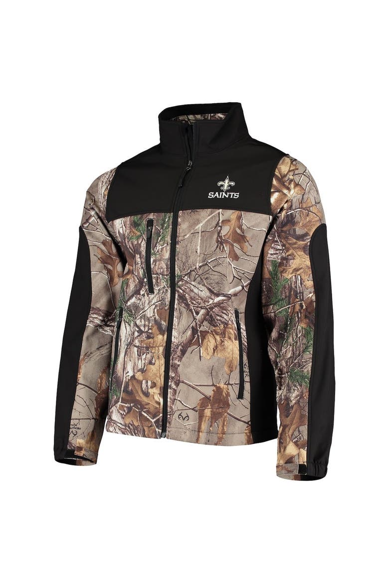 Men's Dunbrooke Realtree Camo/Black New Orleans Saints Circle Hunter Softshell Full-Zip Jacket, Alternate, color, Realtree Camo