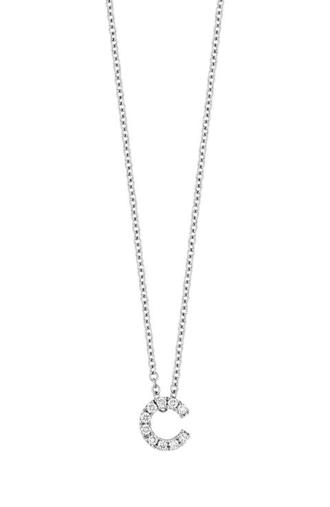 Diamond Pavé Initial Pendant Necklace