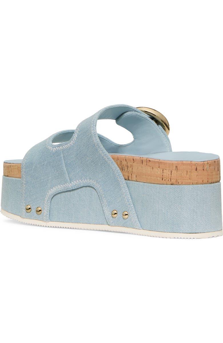 Kate Spade New York two-strap denim platform sandal, Alternate, color, Extra Light Denim