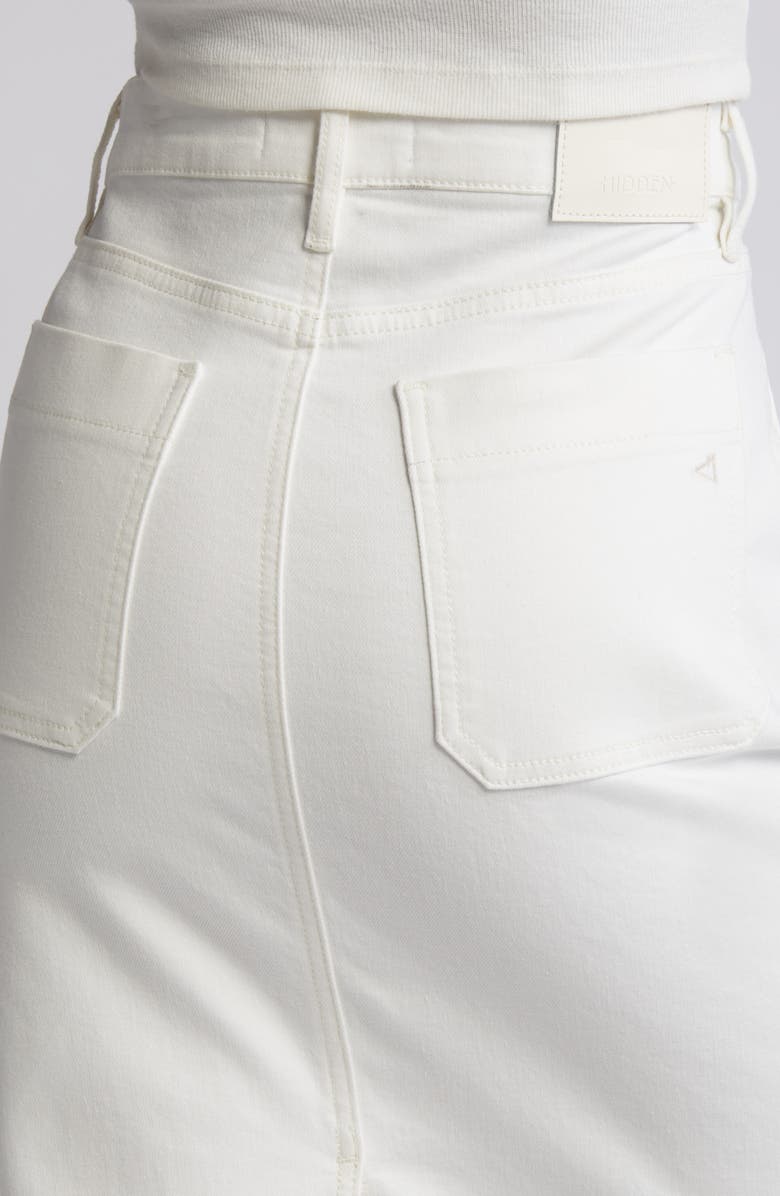 HIDDEN JEANS Raw Hem Denim Skirt, Alternate, color, Pearl