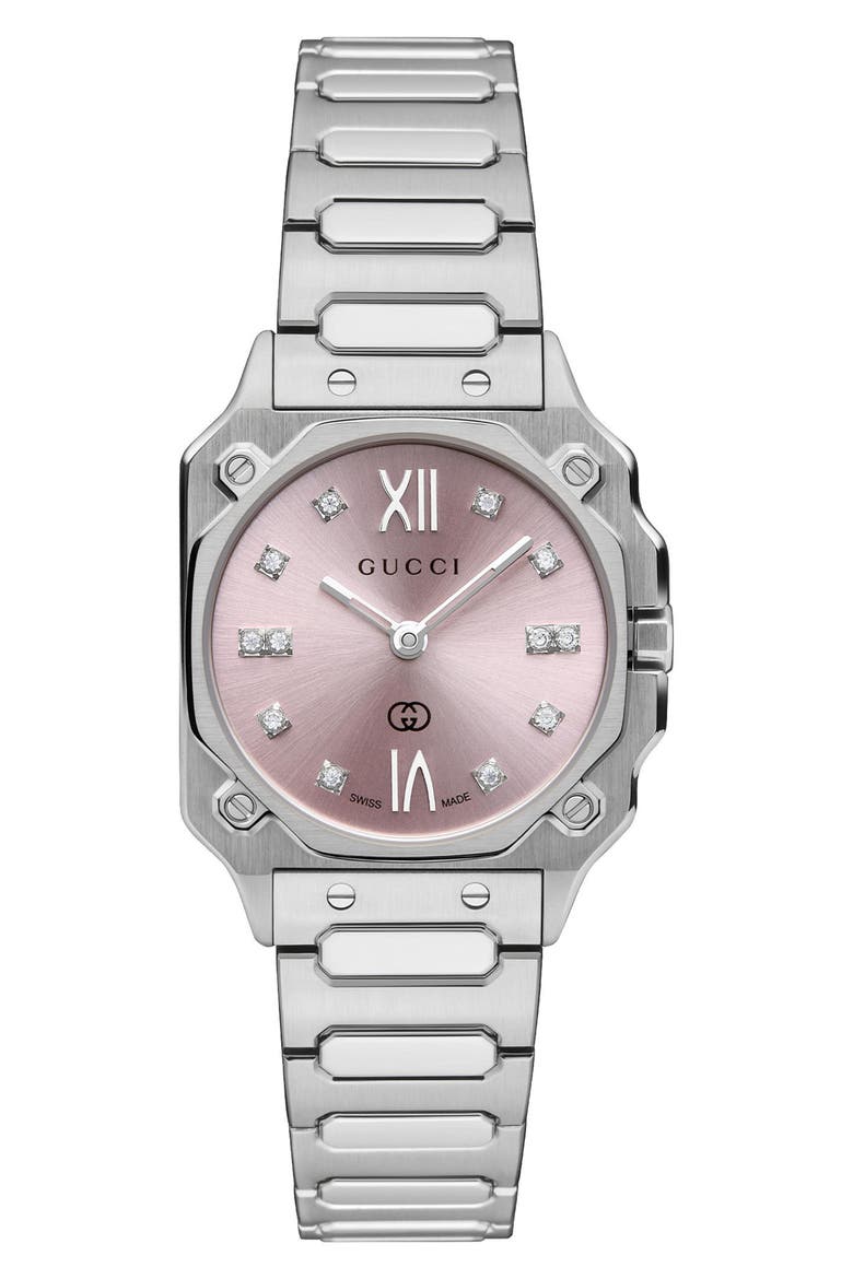 G-Flat XL Bracelet Watch, 24mm, Alternate, color, STEEL