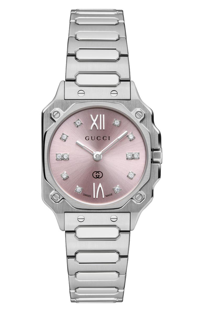 Gucci G-Flat XL Bracelet Watch, 24mm, Alternate, color, Steel