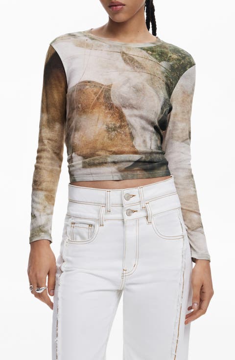 Abstract Print Cotton T-Shirt